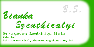 bianka szentkiralyi business card
