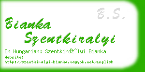 bianka szentkiralyi business card